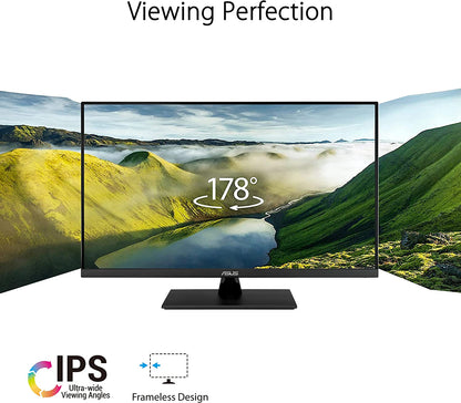 31.5” 2K Monitor (VP32AQ) - WQHD (2560 X 1440), IPS, 100% Srgb, HDR10, 75Hz, Speakers, Adaptive-Sync/Freesync, Low Blue Light, Eye Care, VESA Mountable, Frameless, Displayport, HDMI, Tilt,Black