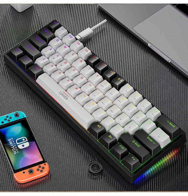 Keyboards 61 Keys 60% Mini Gaming Mechanical Keyboard RGB Hotswap Type-C Wired Gaming Keyboards Ergonomics Keyboard PBT Keycaps for Gamer T230215