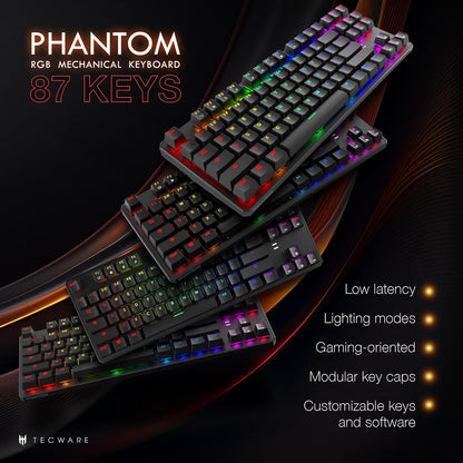 Phantom 87 Key Mechanical Keyboard, RGB Led, Outemu RED Switch