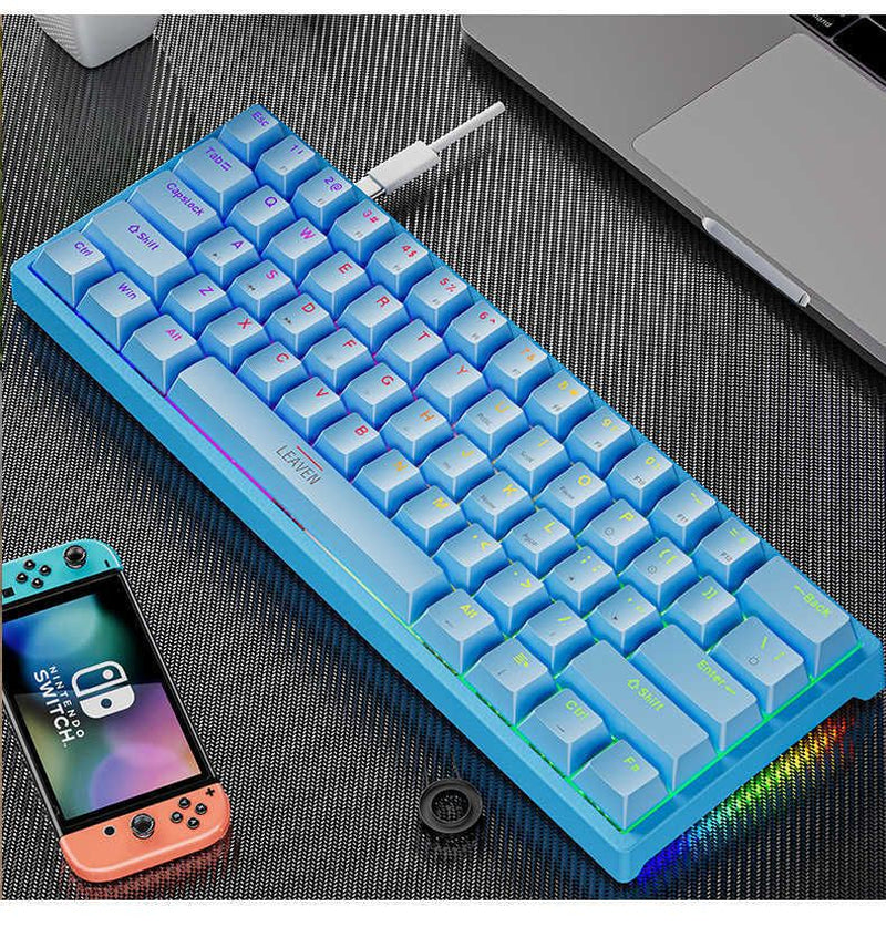 Keyboards 61 Keys 60% Mini Gaming Mechanical Keyboard RGB Hotswap Type-C Wired Gaming Keyboards Ergonomics Keyboard PBT Keycaps for Gamer T230215