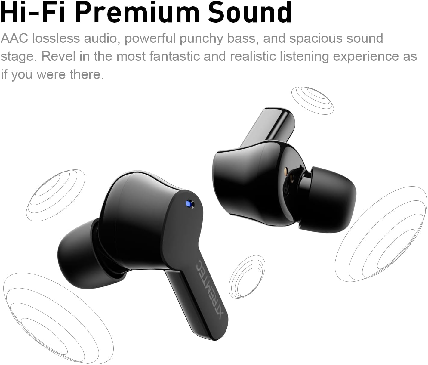 Bluetooth Noise Cancelling Wireless Earbuds for Iphone/Android, In-Ear Sweatproof Stereo Bass Headphones, Immersive Sound Bluetooth 5.2 Earphones with Microphones,En-Able Computer (Black)