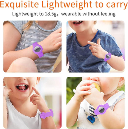 Kids Airtag Bracelet Case,Airtag Wristband for Kids Children Elders,Silicone Watch Band for Airtag 2021. (Light Purple) STECH090