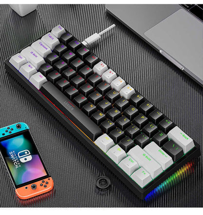 Keyboards 61 Keys 60% Mini Gaming Mechanical Keyboard RGB Hotswap Type-C Wired Gaming Keyboards Ergonomics Keyboard PBT Keycaps for Gamer T230215