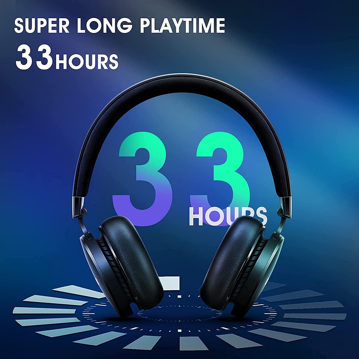 Noise Cancelling Headphones -  Bluetooth Headphones with Microphone, Wireless Headsets with Touch Control, Gaming Headphones with Mic, 33 Hours Playtime for Travel, Work, Game (Black)